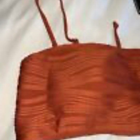ZAFUL Women Strapless Wave Bandeau Bikini 2 Piece Swimwear Cheeky. Lace up. Sz M - Picture 10 of 16